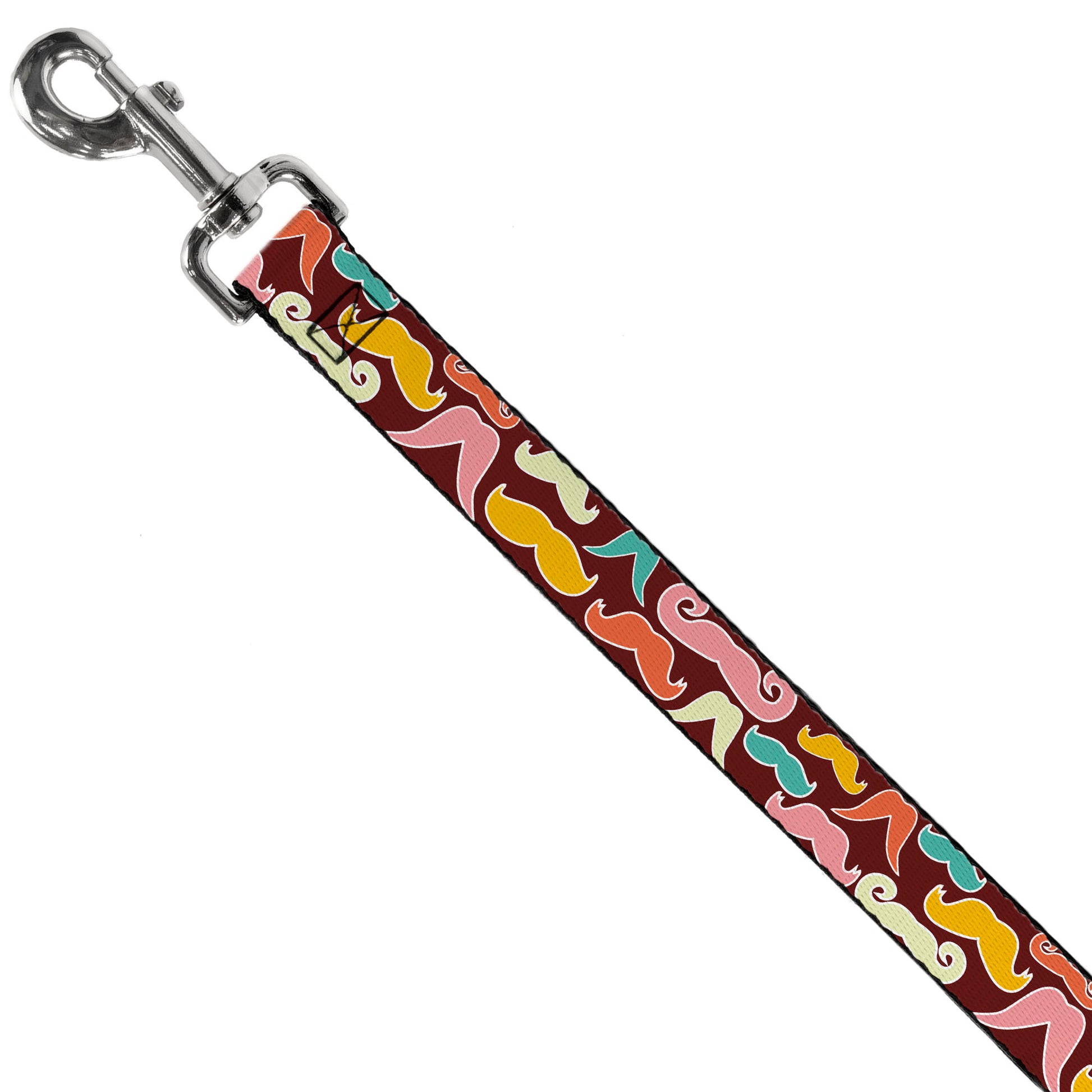 Dog Leash - Mustaches Brown/Multi Pastel Dog Leashes Buckle-Down