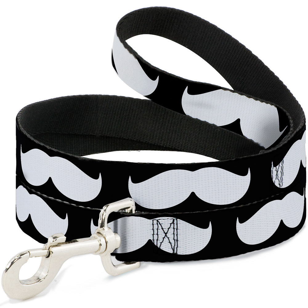 Dog Leash - Mustache Black/White Dog Leashes Buckle-Down