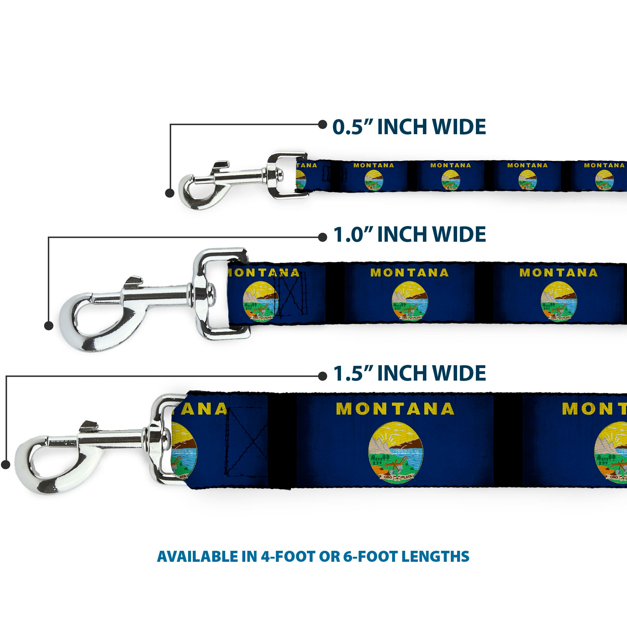 Dog Leash - Montana Flags2 Dog Leashes Buckle-Down