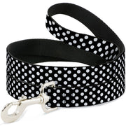 Dog Leash - Micro Polka Dots2 Black/White Dog Leashes Buckle-Down