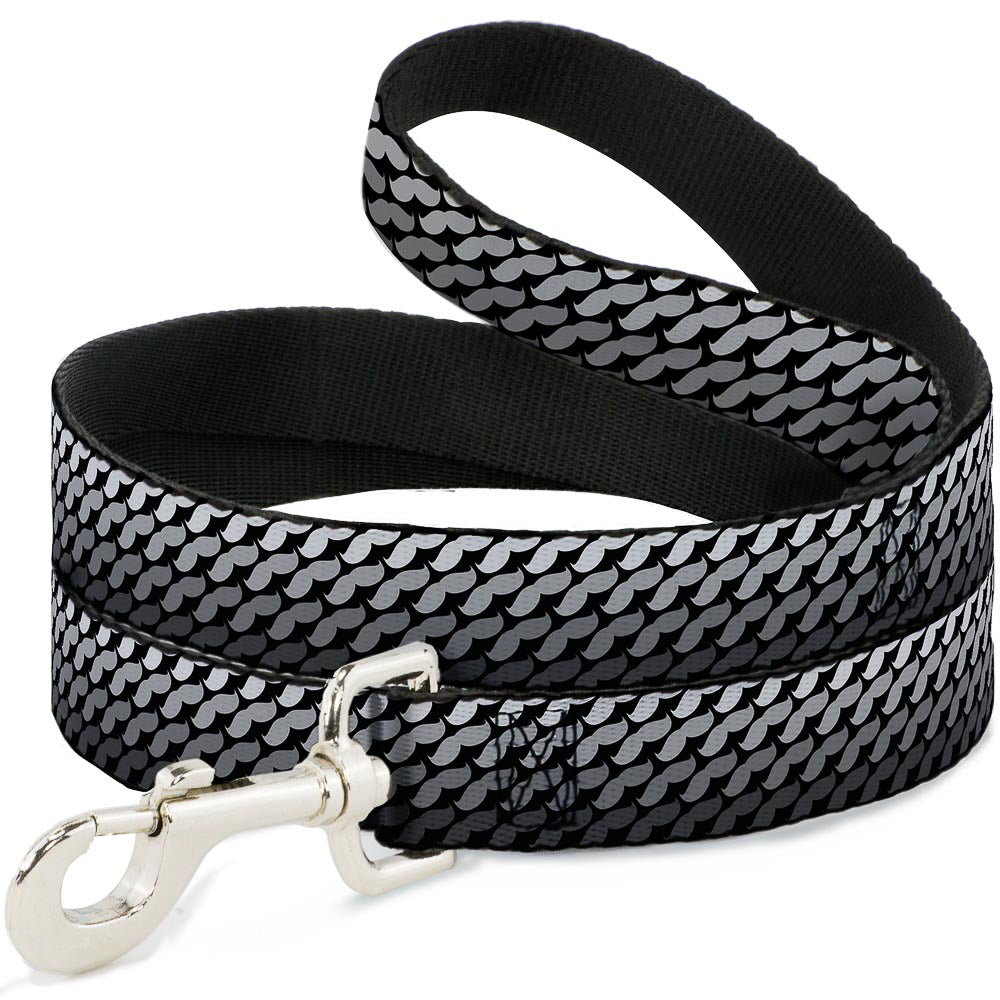 Dog Leash - Mustache Monogram Black/Grays Dog Leashes Buckle-Down