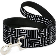 Dog Leash - Maze Black/White/Red Dog Leashes Buckle-Down