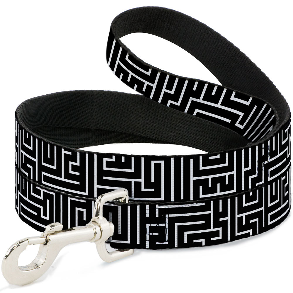 Dog Leash - Maze Black/White/Red Dog Leashes Buckle-Down
