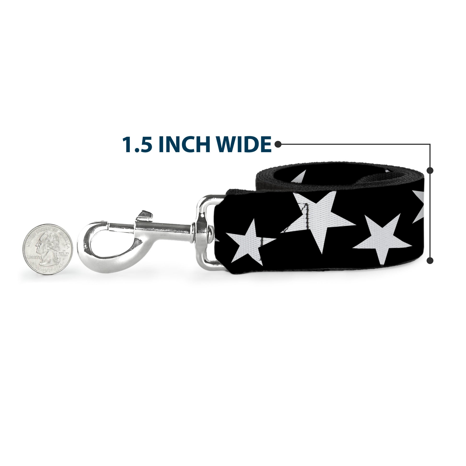Dog Leash - Multi Stars Black/White/Black/White Outline Dog Leashes Buckle-Down