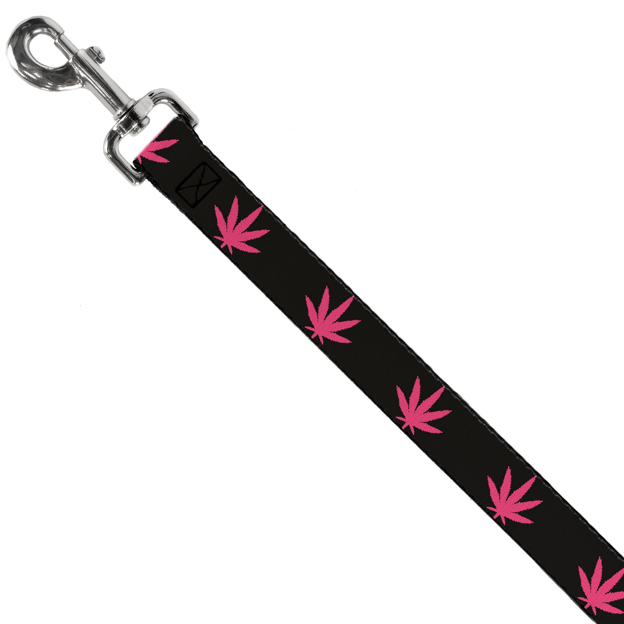 Buckle-Down Dog Leash - Marijuana Leaf Repeat Black/Pink Dog Leashes Buckle-Down