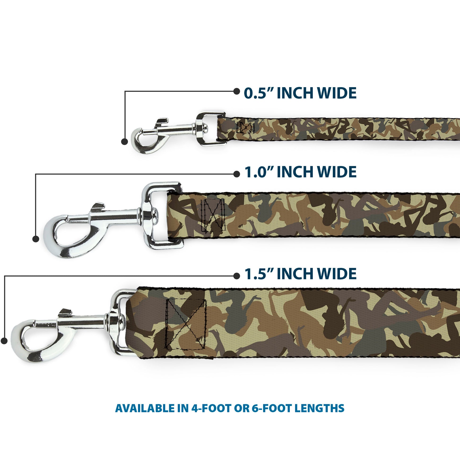 Dog Leash - Mud Flap Girls Camo Browns Dog Leashes Buckle-Down