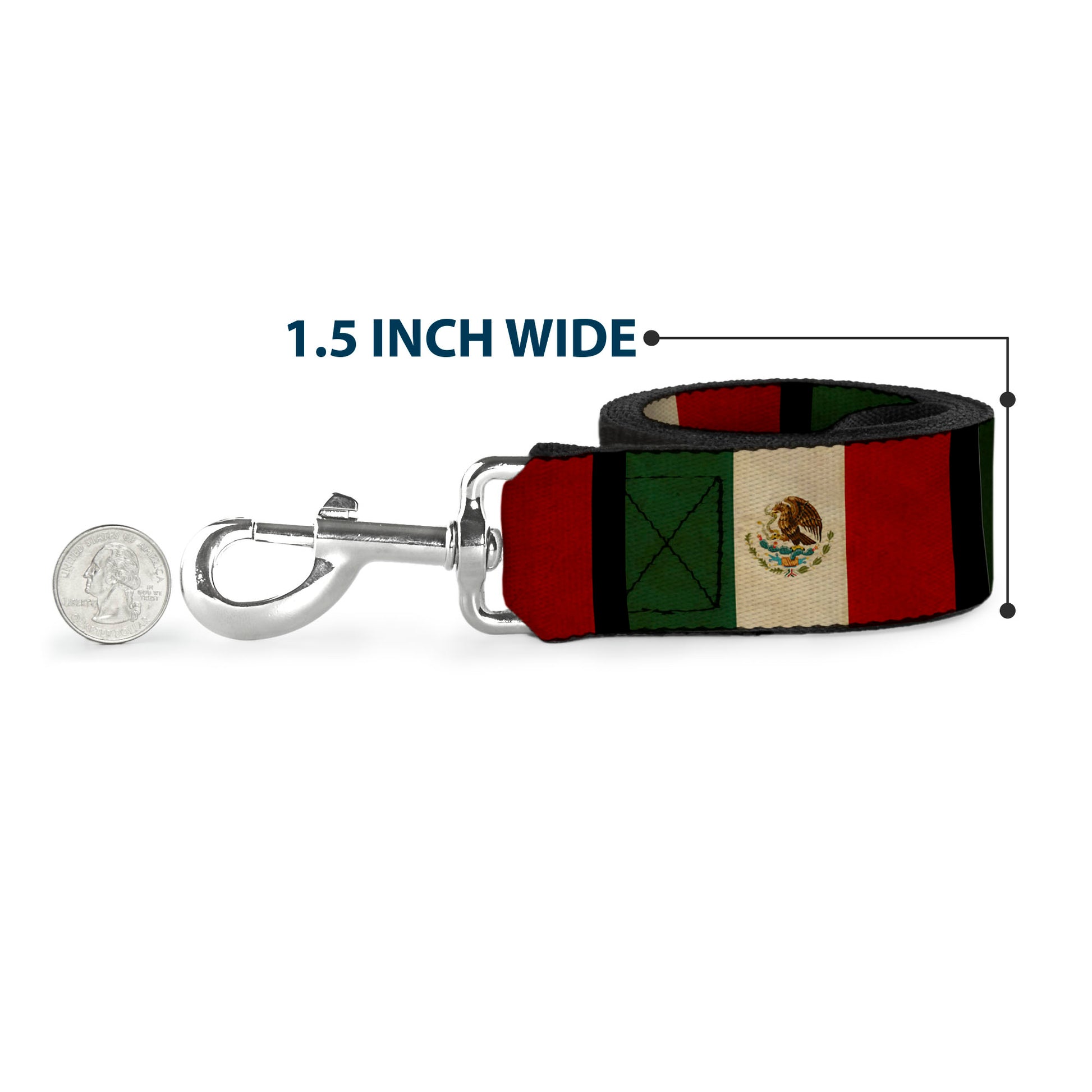 Dog Leash - Mexico Flag Distressed Dog Leashes Buckle-Down