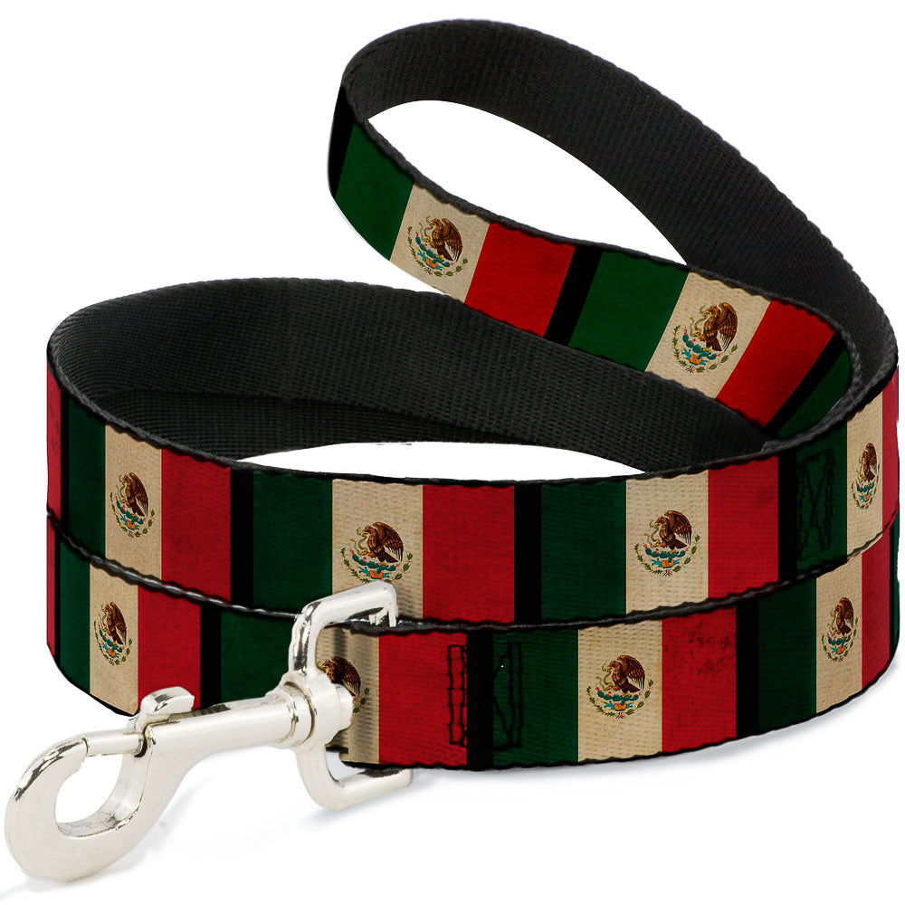Dog Leash - Mexico Flag Distressed Dog Leashes Buckle-Down