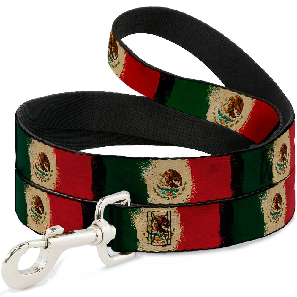 Dog Leash - Mexico Flag Distressed Painting Dog Leashes Buckle-Down