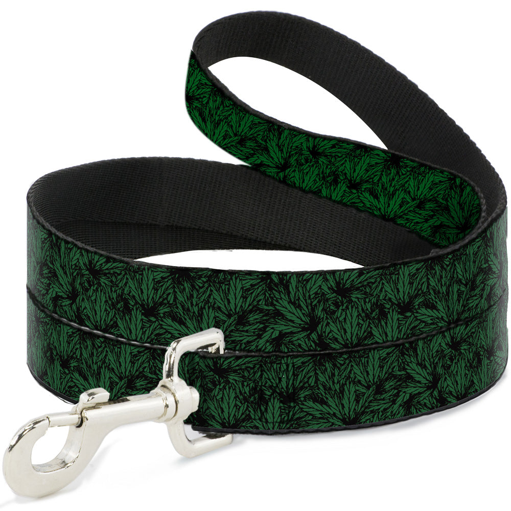 Buckle-Down Dog Leash - Marijuana Leaves Stacked Black/Green Dog Leashes Buckle-Down