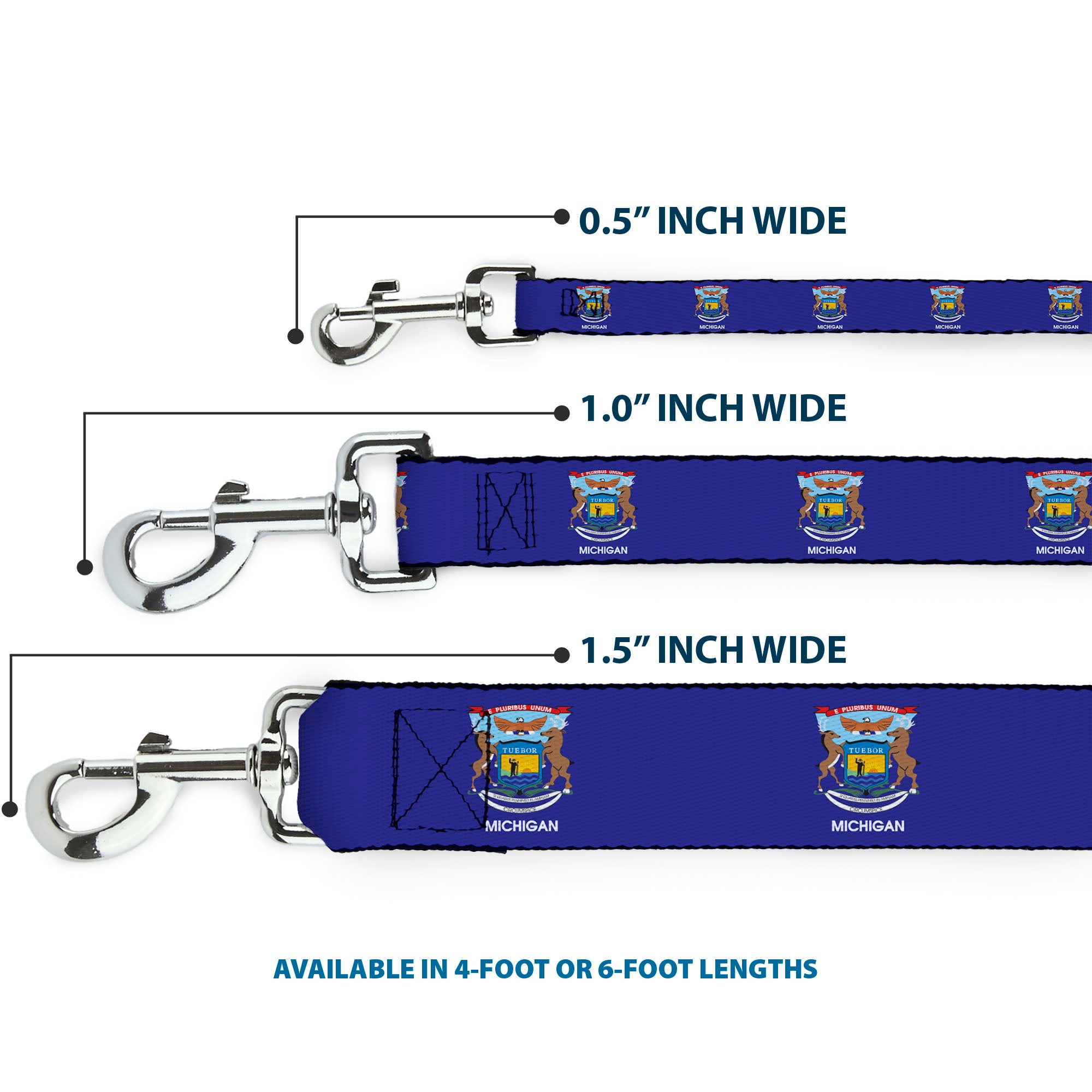 Dog Leash - Michigan Flag Continuous Dog Leashes Buckle-Down