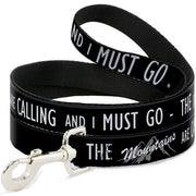Dog Leash - THE MOUNTAINS ARE CALLING AND I MUST GO/Mountains Outline3 Black/Gray/White Dog Leashes Buckle-Down