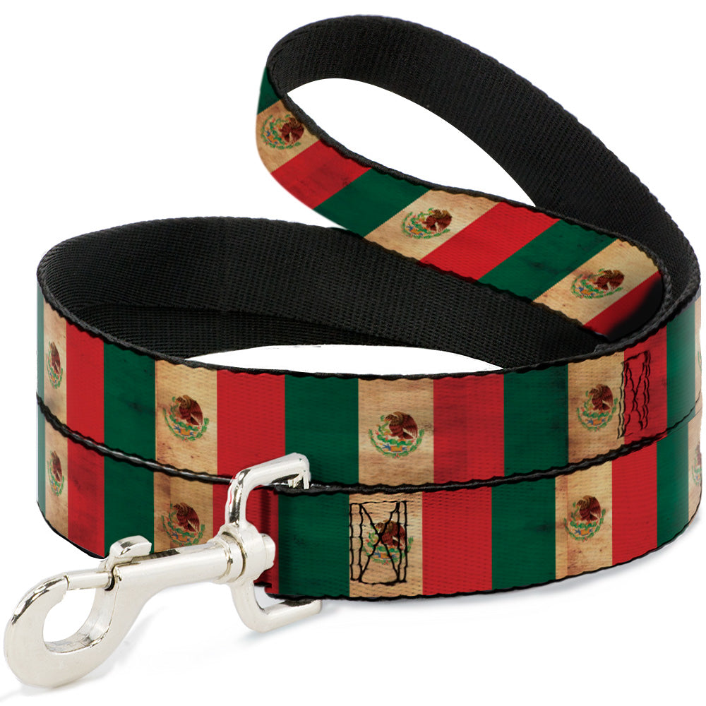 Dog Leash - Mexico Flag Continuous Vintage Dog Leashes Buckle-Down