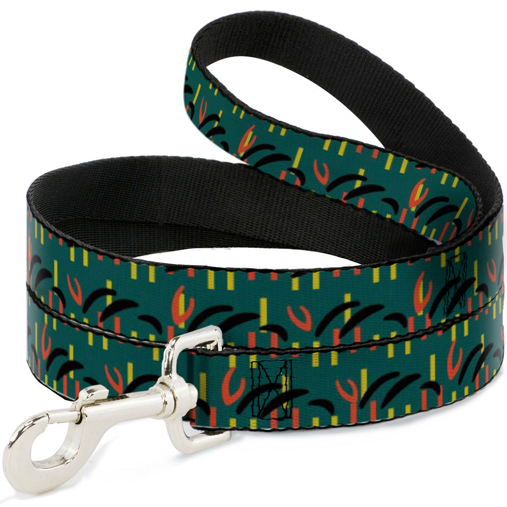 Dog Leash - MCO Orlando International Airport Carpet Teal/Orange/Yellow/Black Dog Leashes Buckle-Down