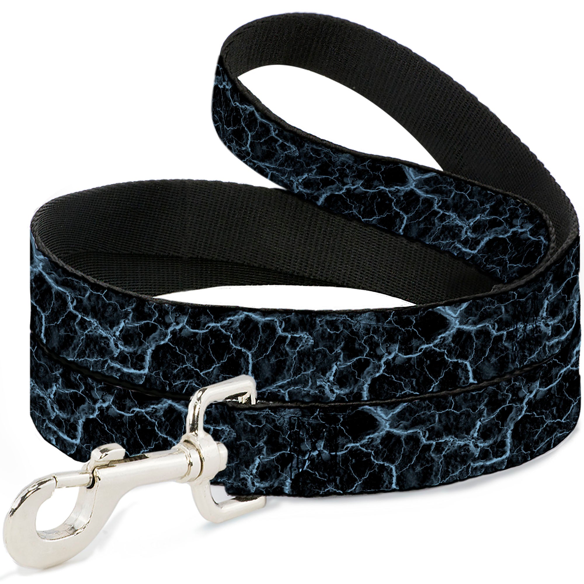 Dog Leash - Marble Black/Baby Blue Dog Leashes Buckle-Down