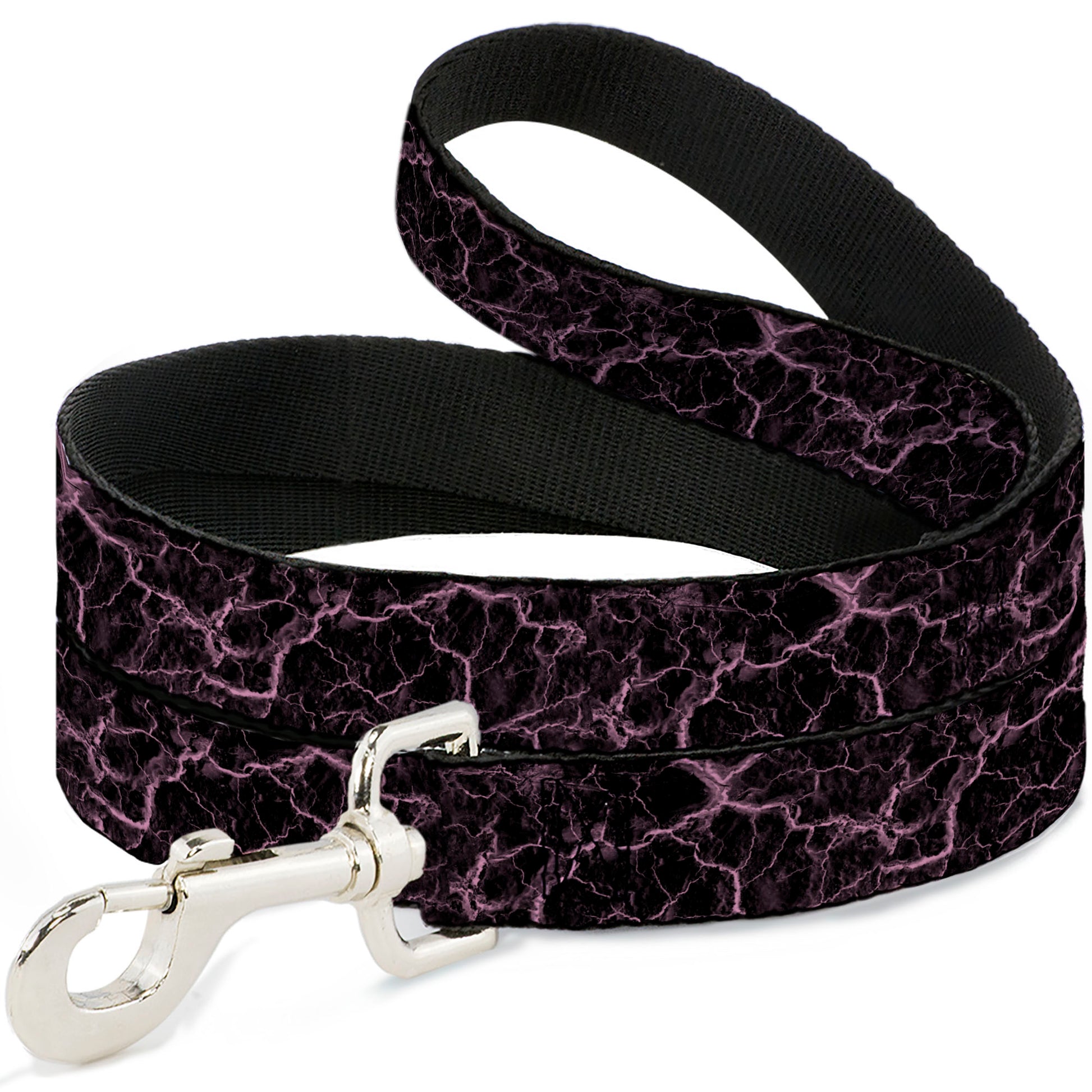 Dog Leash - Marble Black/Baby Pink Dog Leashes Buckle-Down