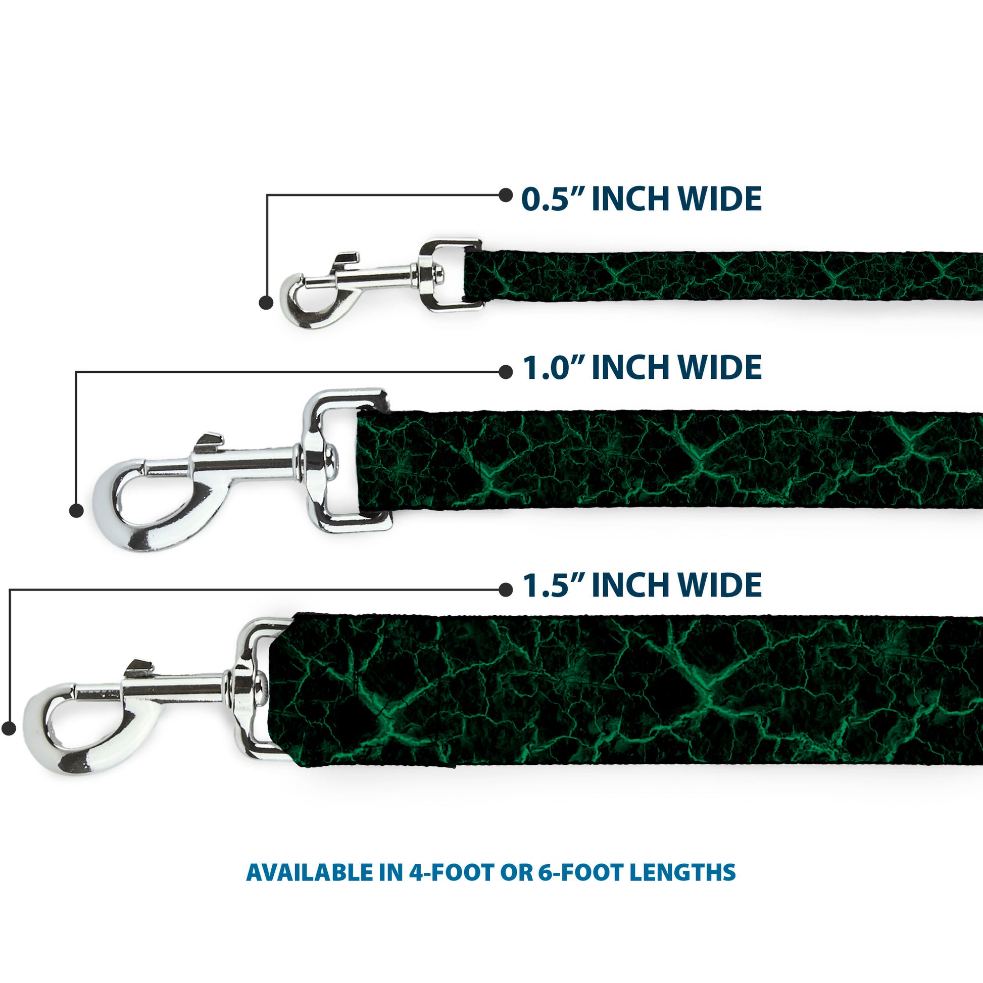 Dog Leash - Marble Black/Green Dog Leashes Buckle-Down