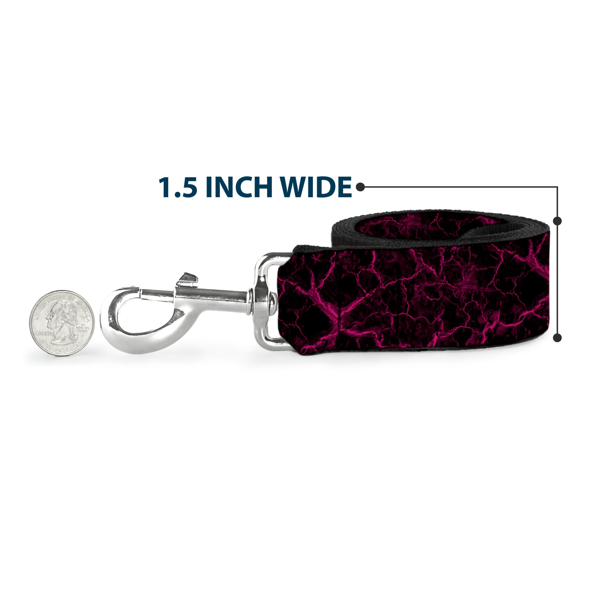 Dog Leash - Marble Black/Hot Pink Dog Leashes Buckle-Down