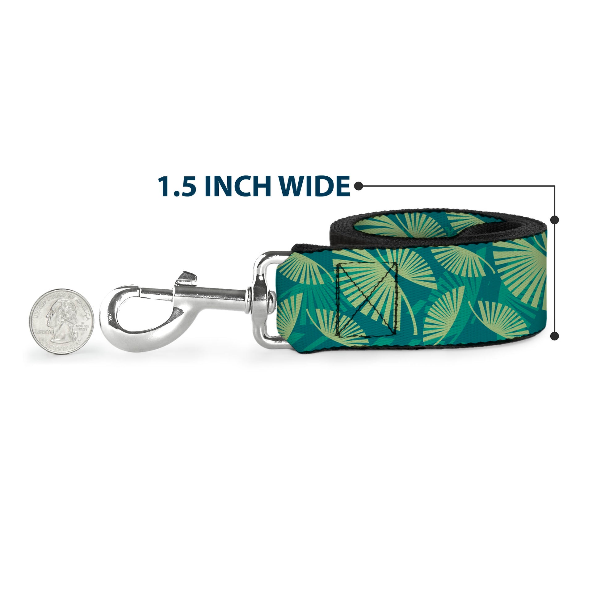 Dog Leash - Palm Leaves Stacked Pastel Greens Dog Leashes Buckle-Down
