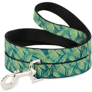 Dog Leash - Palm Leaves Stacked Pastel Greens Dog Leashes Buckle-Down