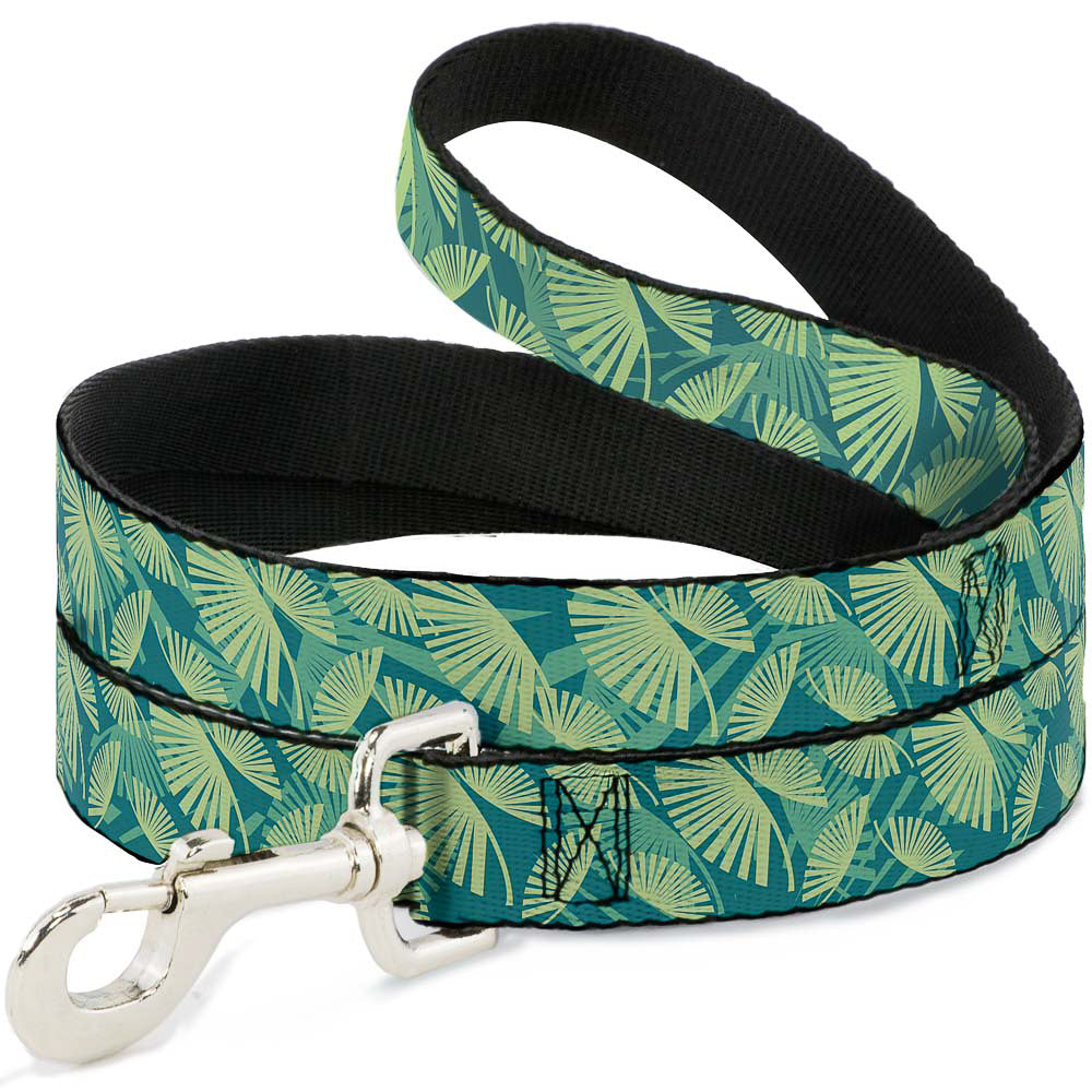 Dog Leash - Palm Leaves Stacked Pastel Greens Dog Leashes Buckle-Down