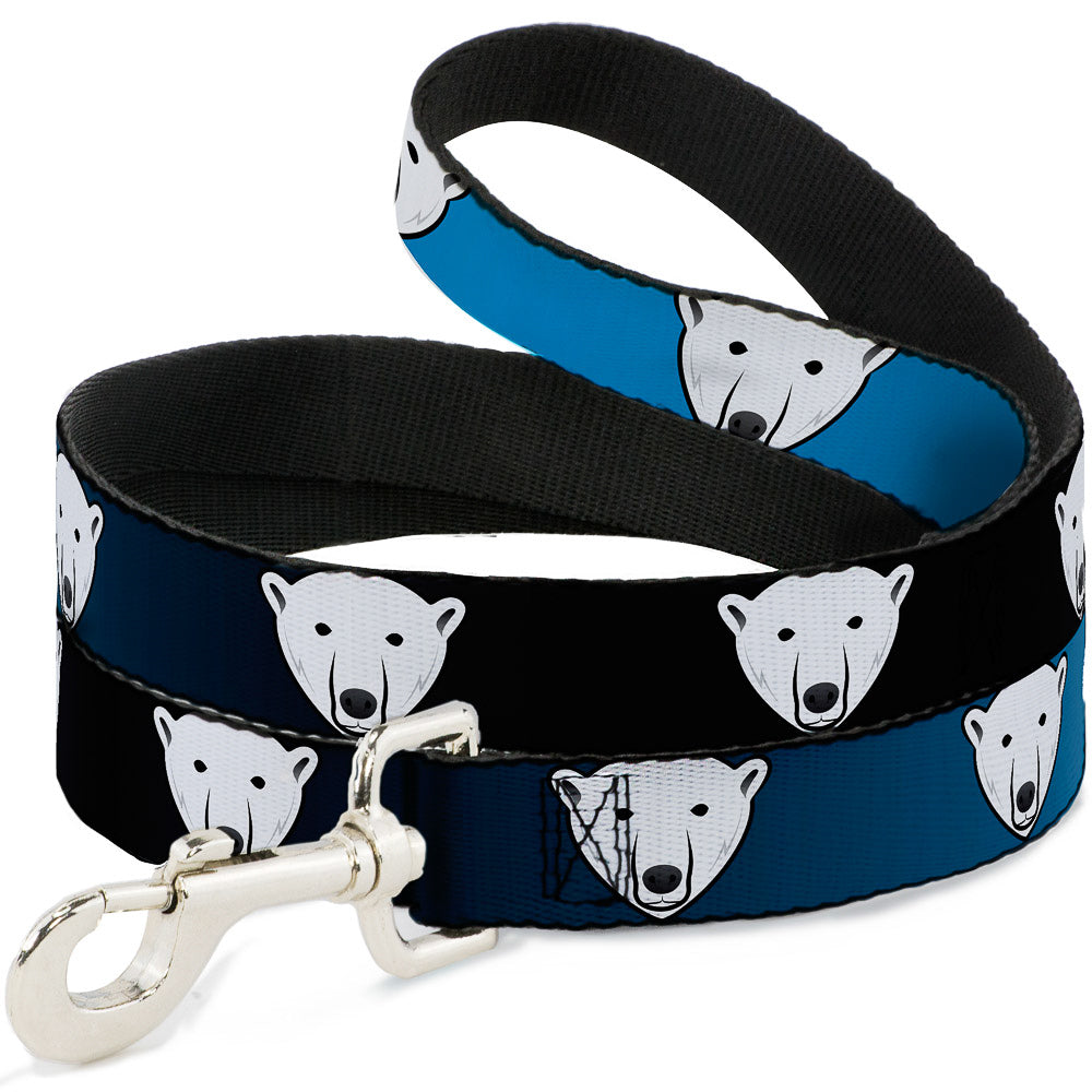 Dog Leash - Polar Bear Repeat Black/Blue Fade Dog Leashes Buckle-Down