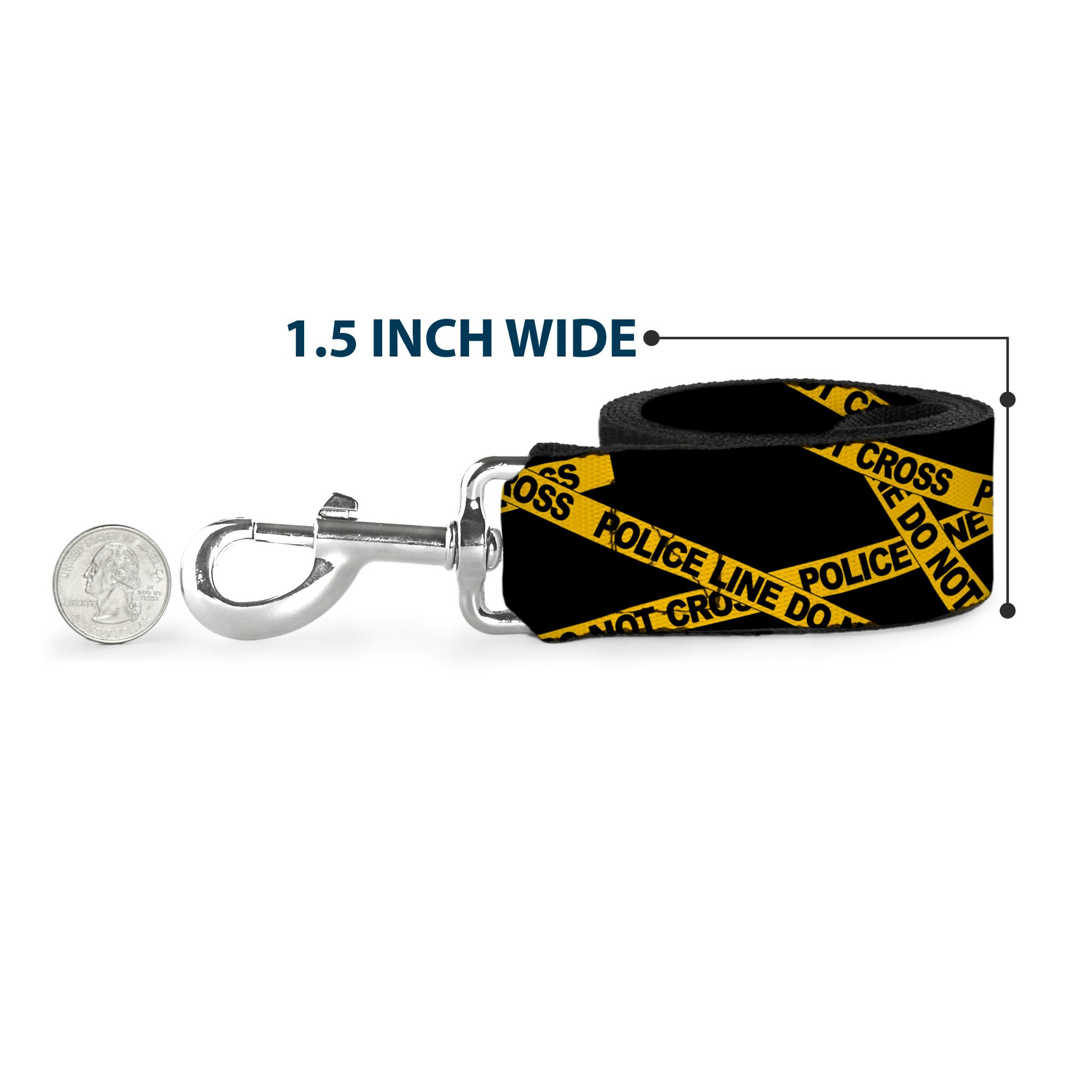 Dog Leash - Police Line Black/Yellow Dog Leashes Buckle-Down