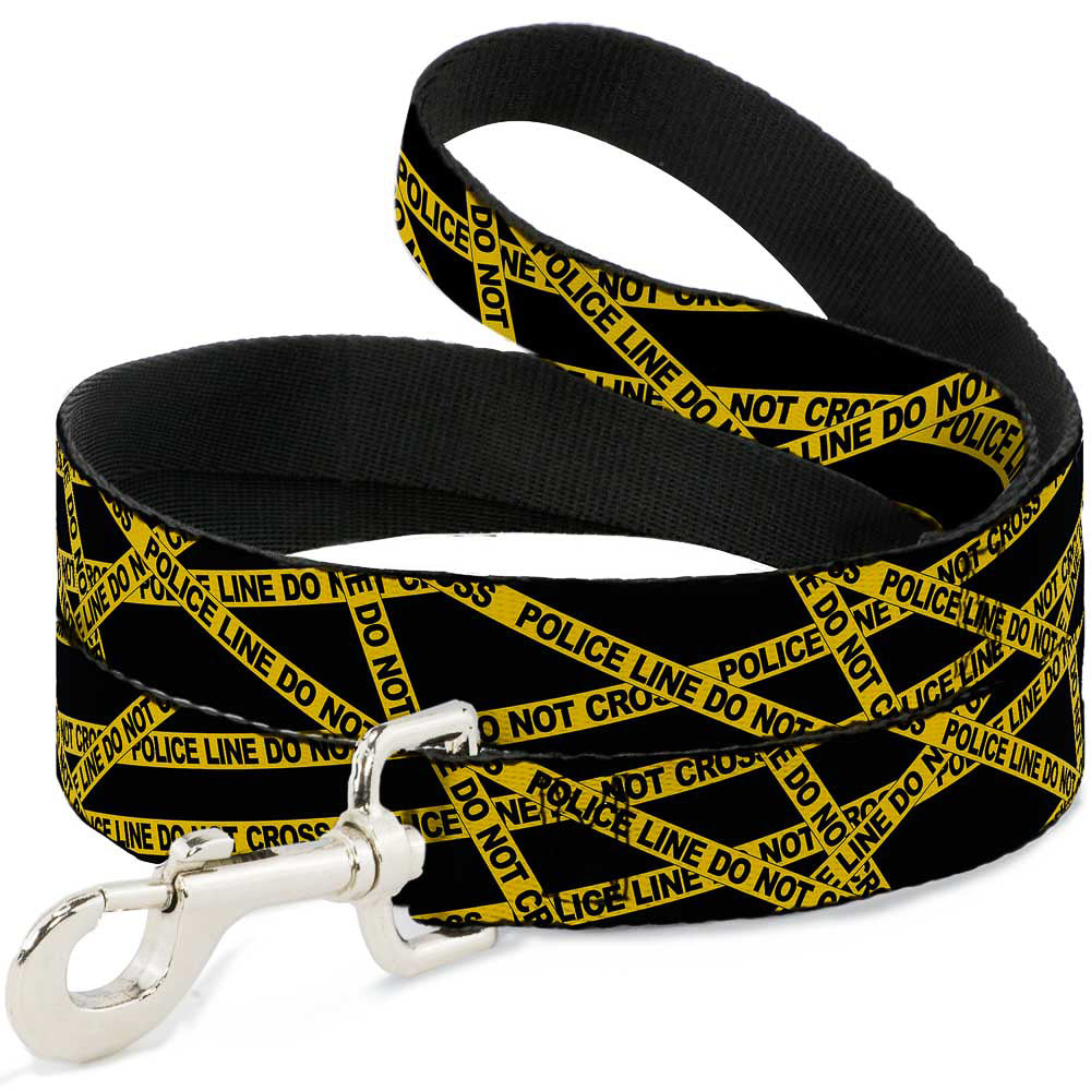 Dog Leash - Police Line Black/Yellow Dog Leashes Buckle-Down