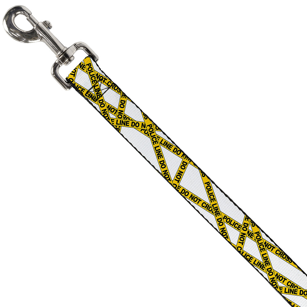 Dog Leash - Police Line White/Yellow Dog Leashes Buckle-Down