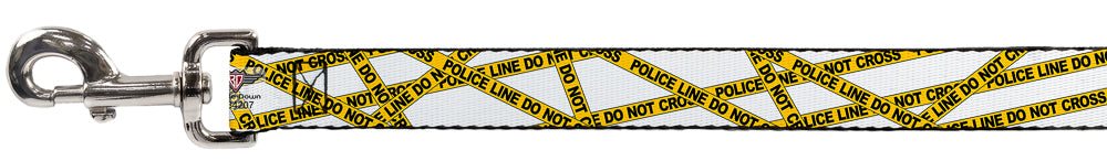 Dog Leash - Police Line White/Yellow Dog Leashes Buckle-Down