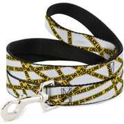 Dog Leash - Police Line White/Yellow Dog Leashes Buckle-Down