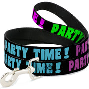 Dog Leash - PARTY TIME! Black/Green/Turquoise/Fuchsia Dog Leashes Buckle-Down