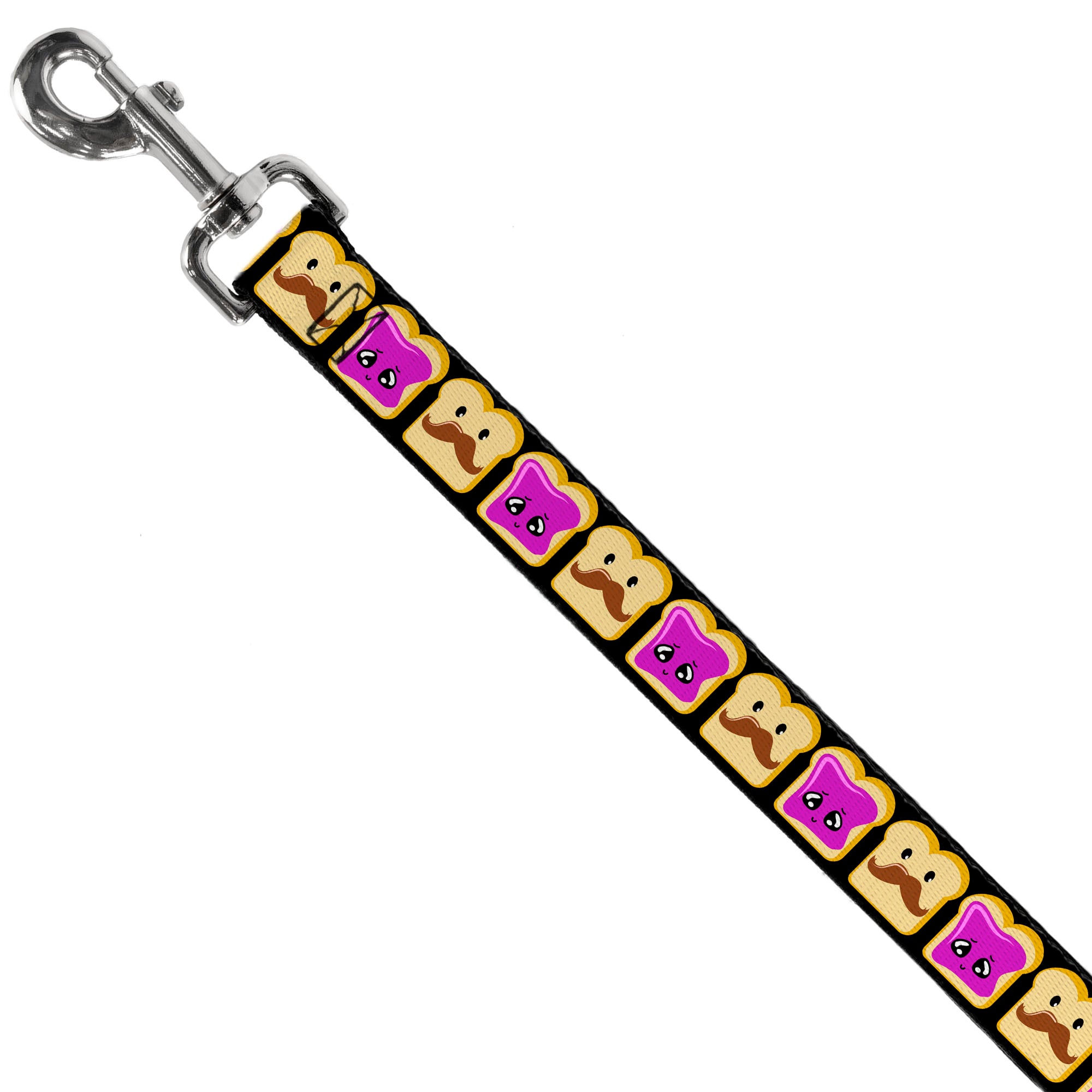 Dog Leash - Peanut Butter w/Mustache & Jelly Dog Leashes Buckle-Down