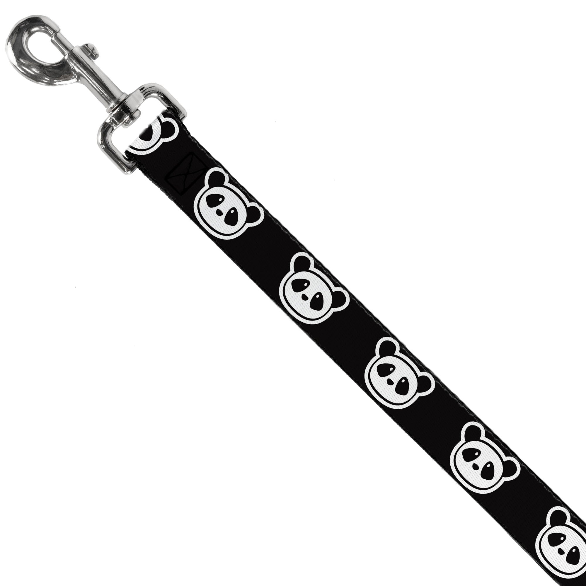 Dog Leash - Panda Bear Cartoon2 Black/White Dog Leashes Buckle-Down