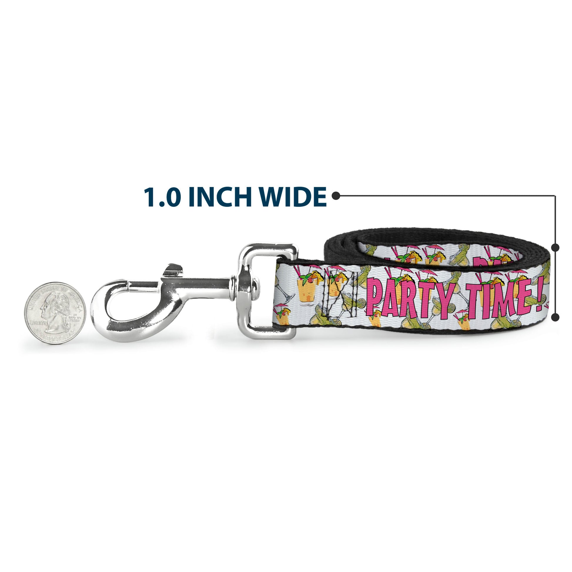 Buckle-Down Dog Leash - PARTY TIME! w/Drinks Dog Leashes Buckle-Down
