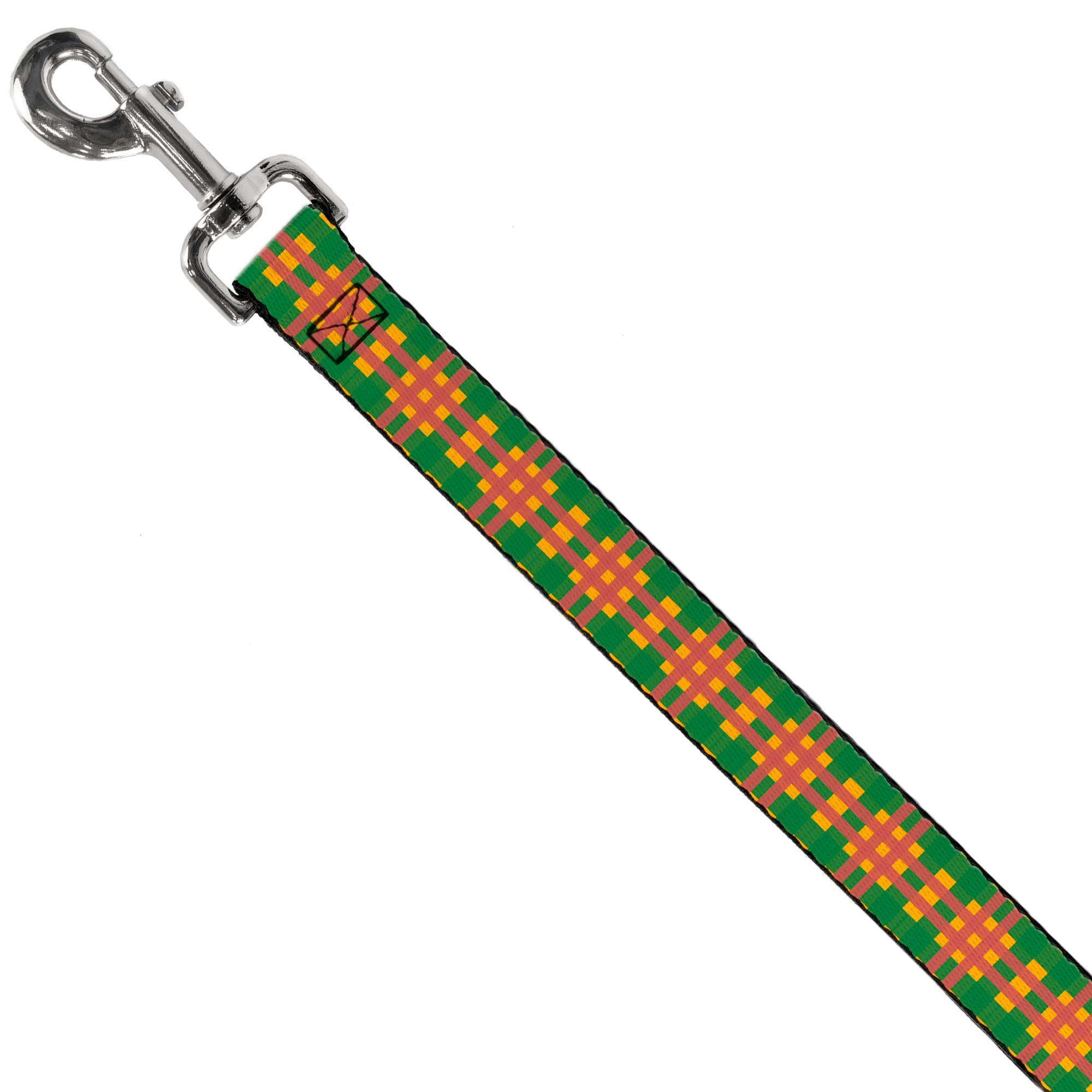 Dog Leash - Plaid Gold/Green/Pink Dog Leashes Buckle-Down