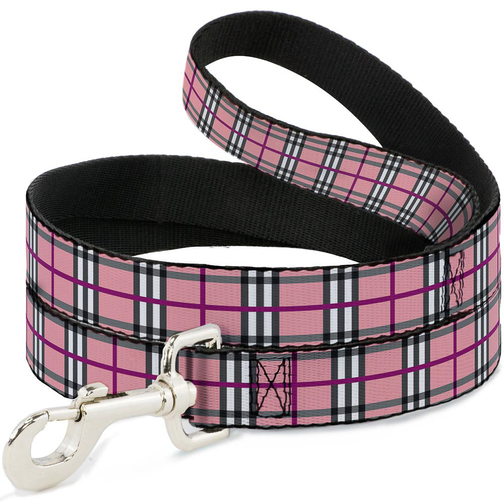 Dog Leash - Plaid Pink Dog Leashes Buckle-Down