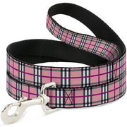 Dog Leash - Plaid Pink Dog Leashes Buckle-Down