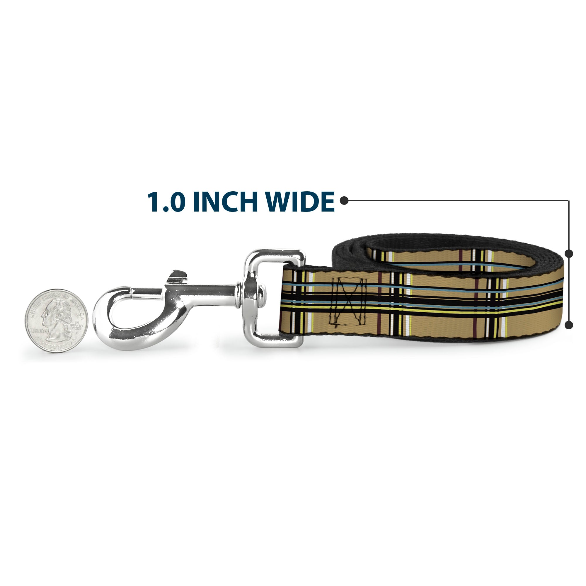 Dog Leash - Plaid Tan Dog Leashes Buckle-Down