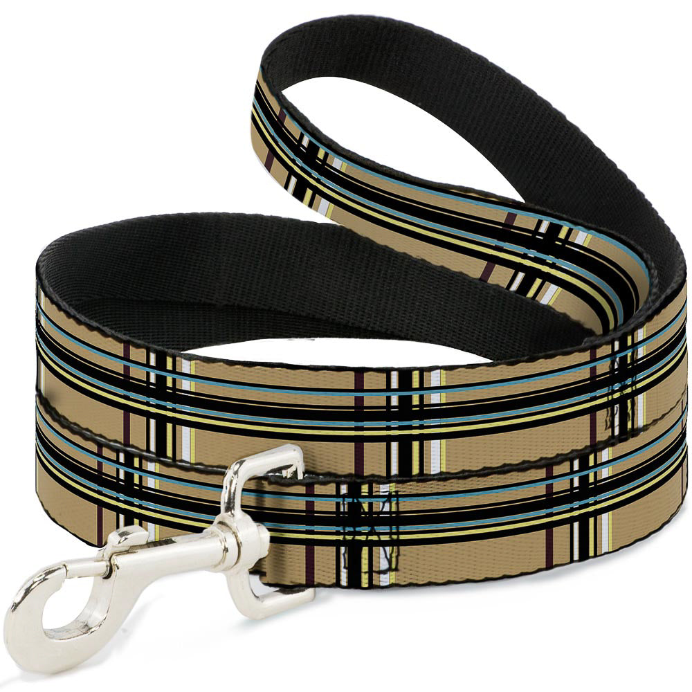 Dog Leash - Plaid Tan Dog Leashes Buckle-Down