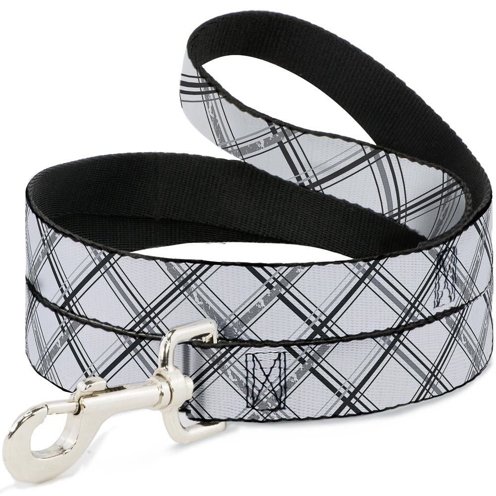 Dog Leash - Plaid X Weathered White/Gray Dog Leashes Buckle-Down