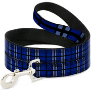 Dog Leash - Plaid Blue/Gray/Black Dog Leashes Buckle-Down