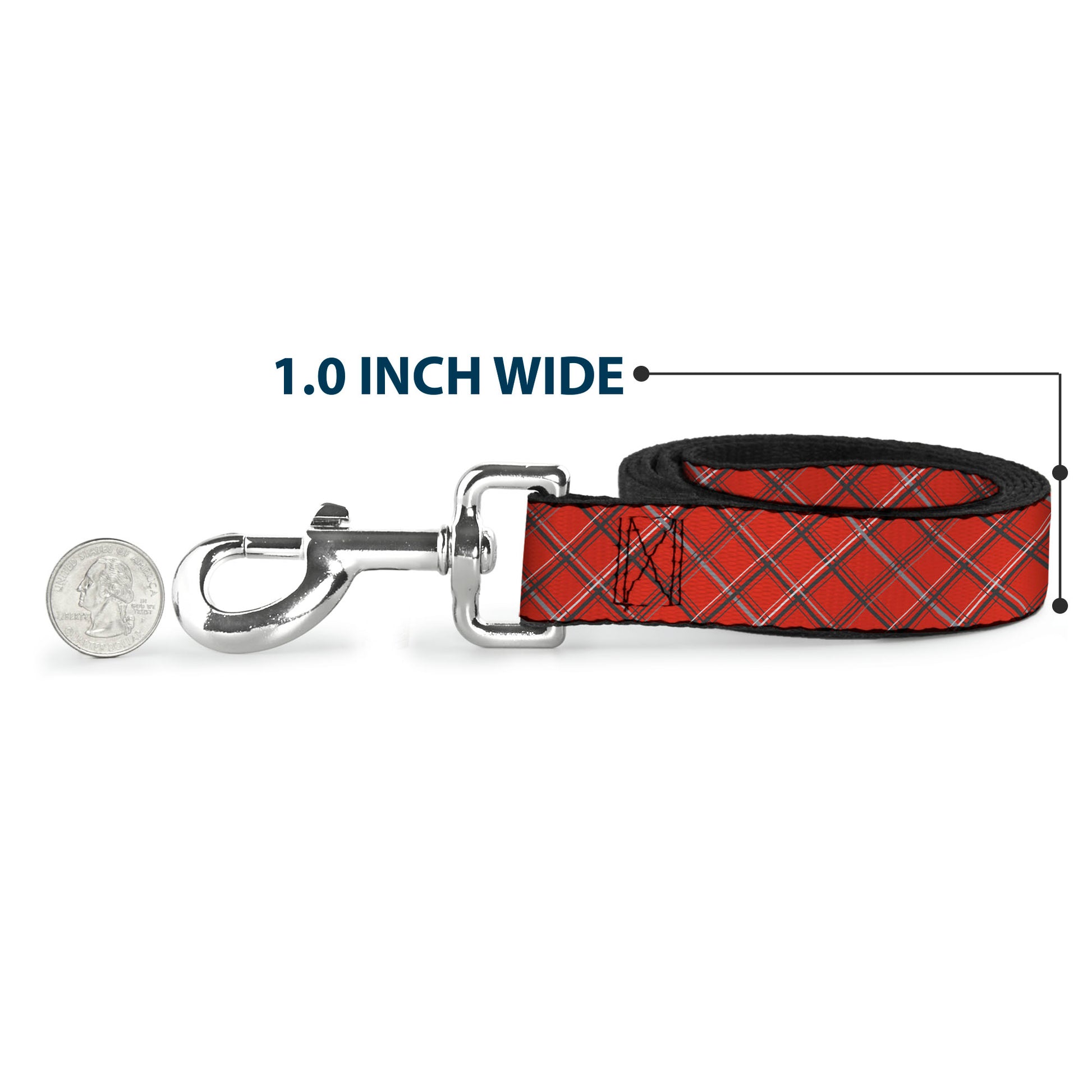 Dog Leash - Plaid X Orange/Gray Dog Leashes Buckle-Down