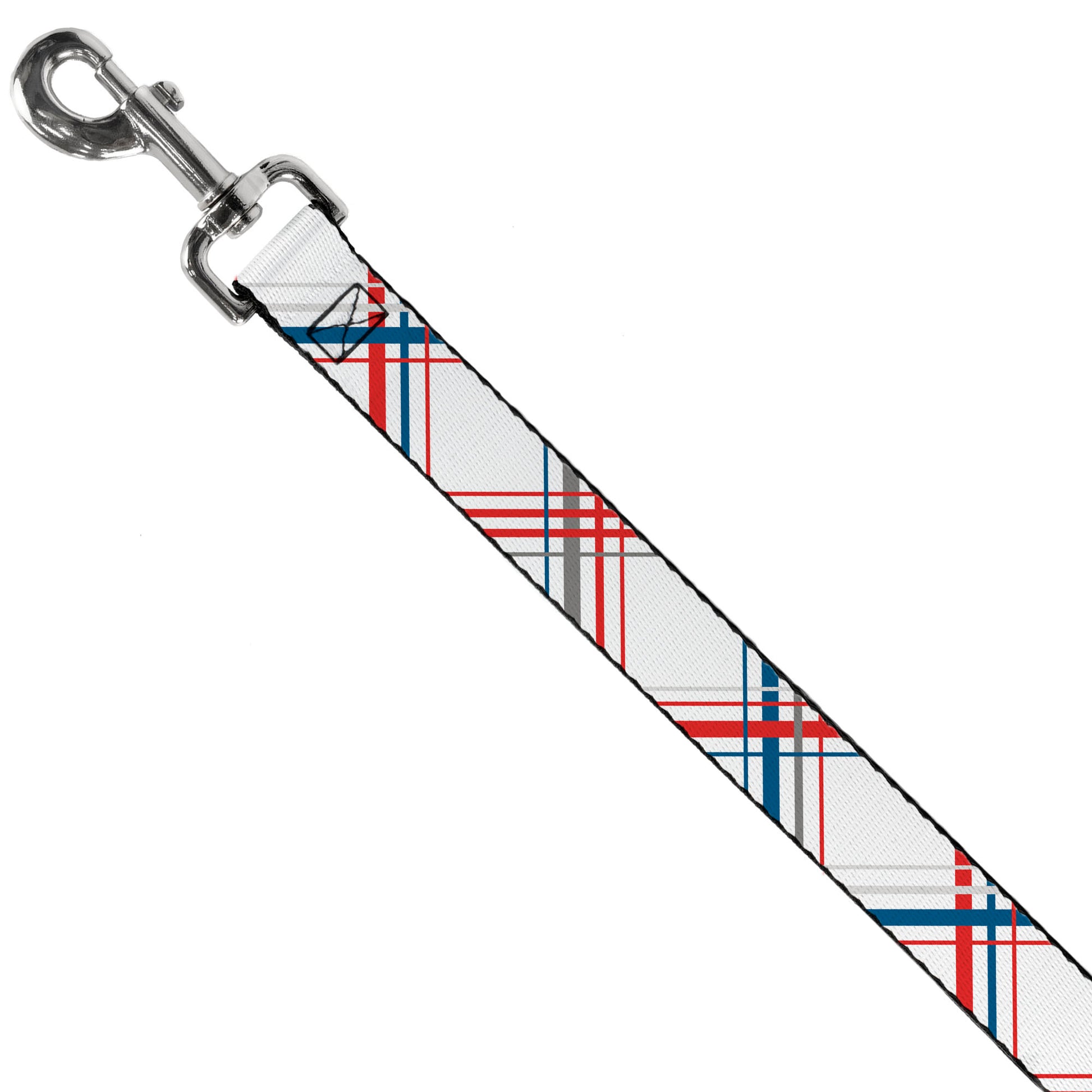 Dog Leash - Plaid X White/Red/Turquoise/Gray Dog Leashes Buckle-Down