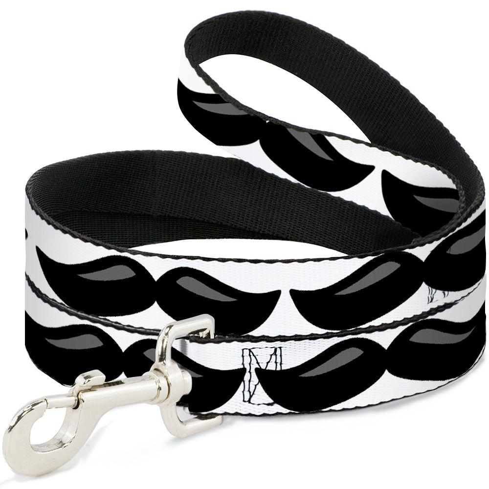 Dog Leash - Plastic Mustache White/Black Dog Leashes Buckle-Down