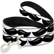 Dog Leash - Plastic Mustache White/Black Dog Leashes Buckle-Down