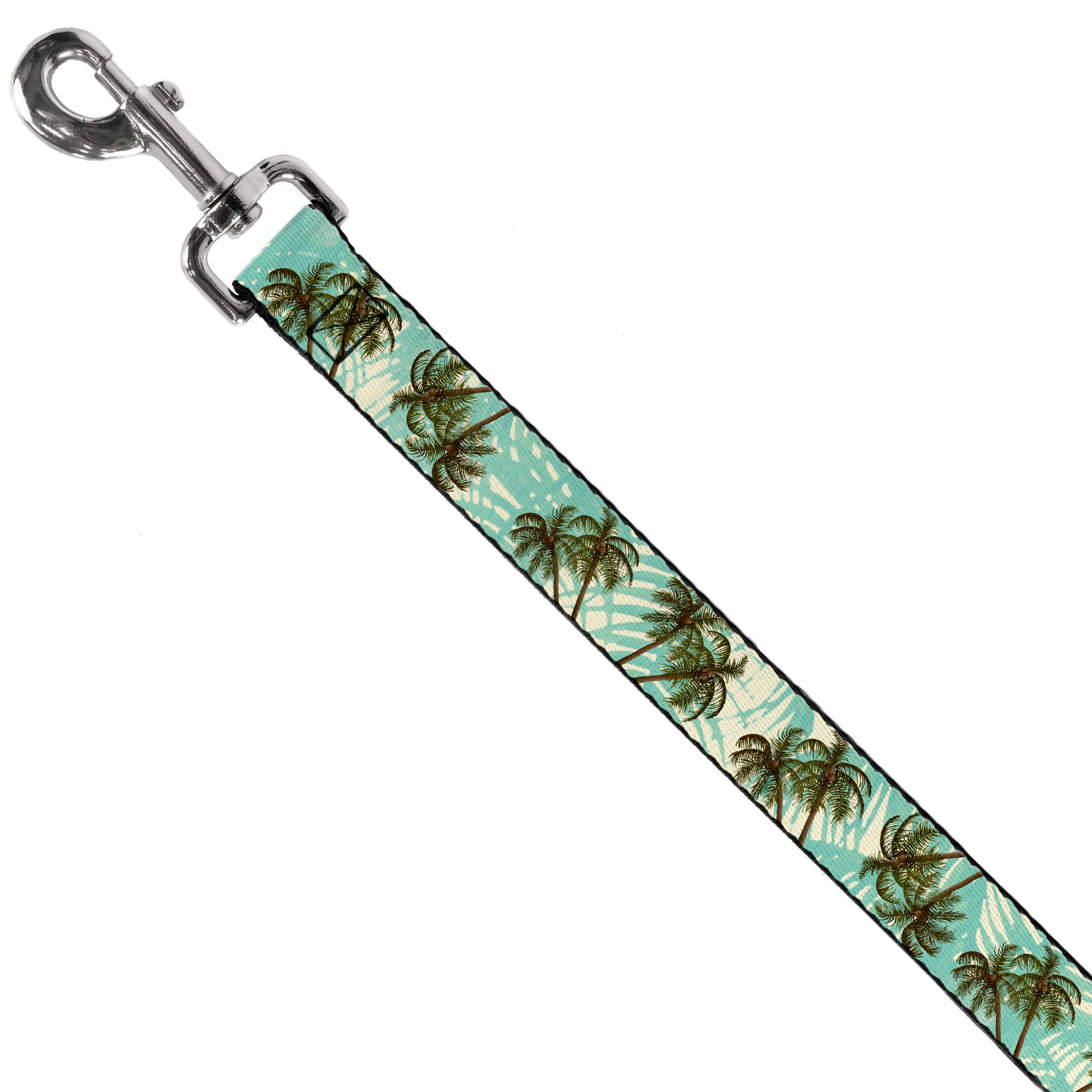 Dog Leash - Palm Trees Swaying Tan/Teal Dog Leashes Buckle-Down