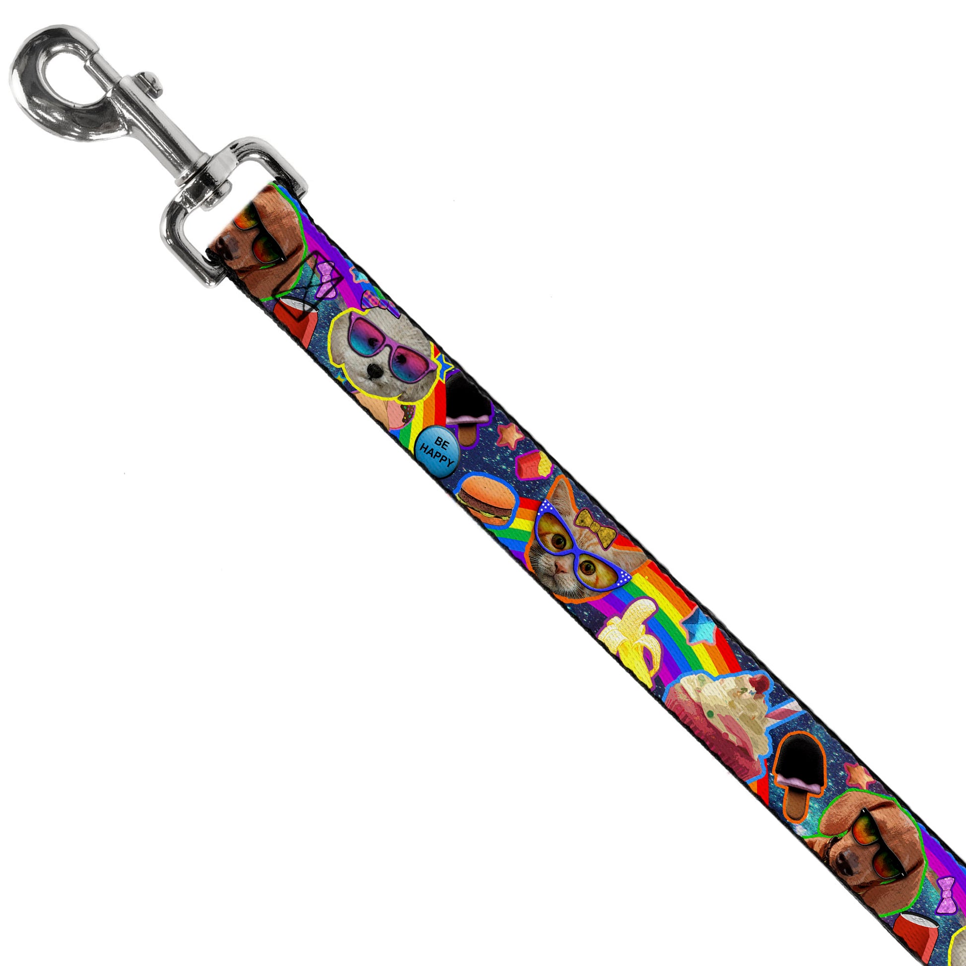 Dog Leash - Pets & Snacks Rainbow Collage Dog Leashes Buckle-Down
