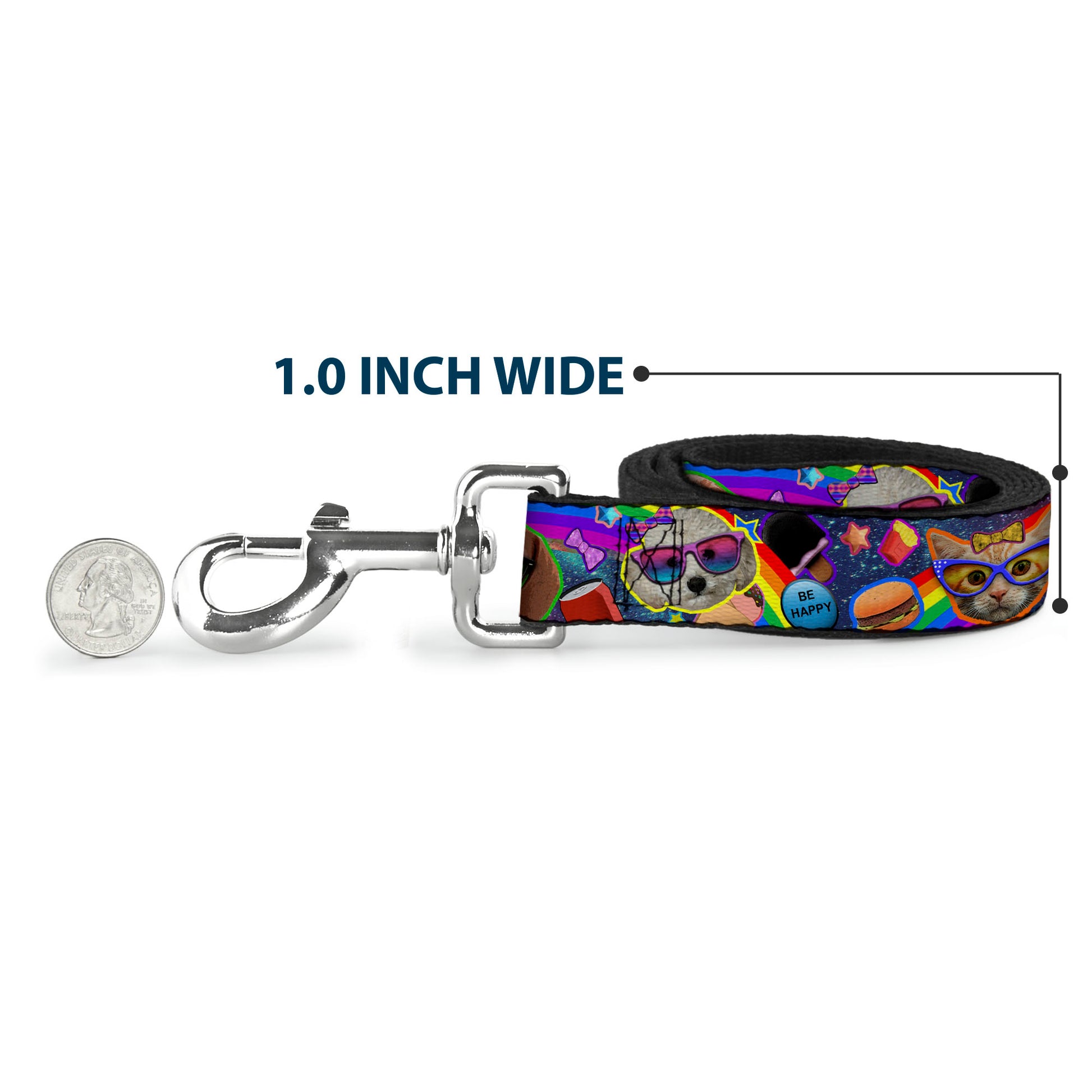 Dog Leash - Pets & Snacks Rainbow Collage Dog Leashes Buckle-Down