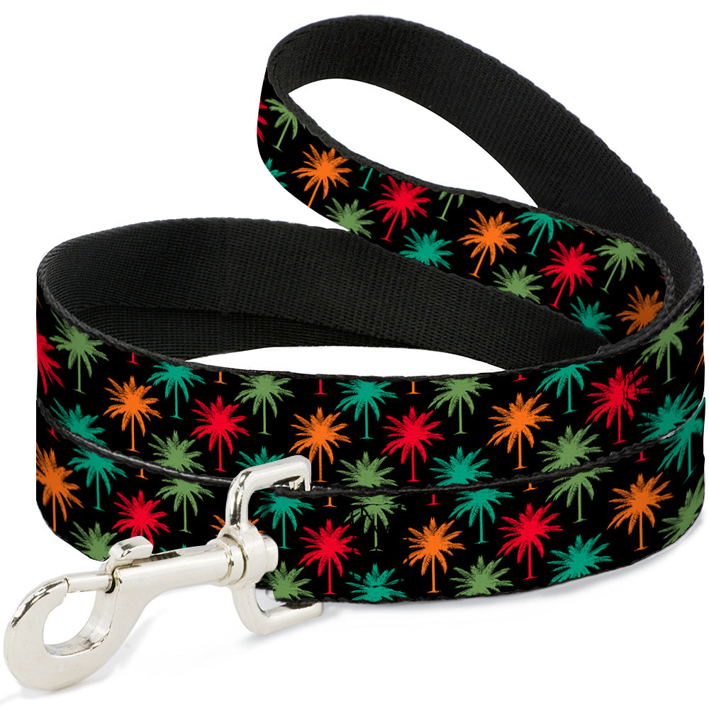 Dog Leash - Palm Trees Black/Multi Color Dog Leashes Buckle-Down